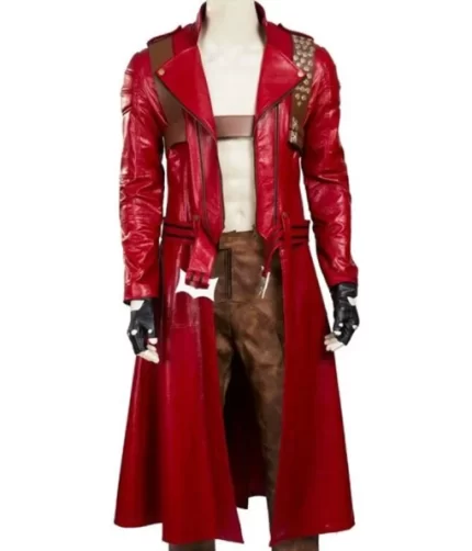 Devil May Cry 3 Dante Red Leather Trench Coat